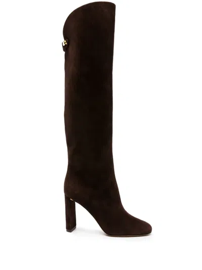 Maison Skorpios Adriana 92mm Knee Boots In Brown