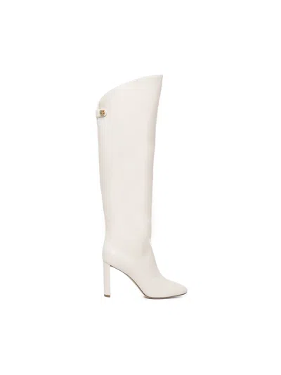 Maison Skorpios Adrianna 90mm Knee-high Boots In White