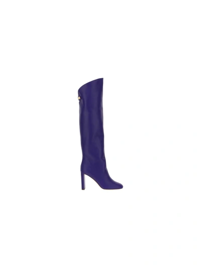Maison Skorpios Adriana High Boots In Purple