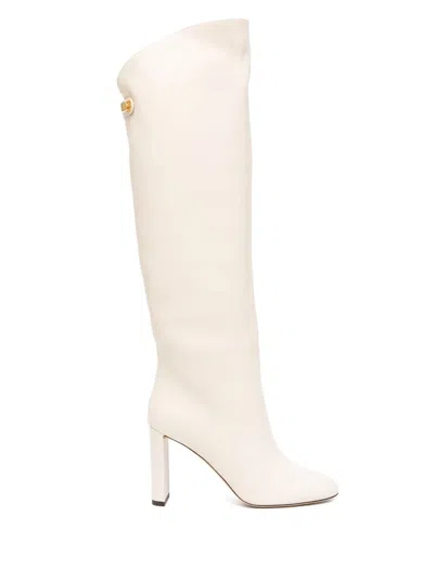 Maison Skorpios Adrianna 90mm Knee-high Boots In Metallic