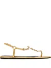 Maison Skorpios Bianca Metallic Sandals In Gold