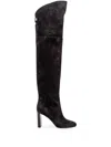 Maison Skorpios Marylin Suede Leather Boots In Schwarz