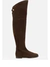 Maison Skorpios Stefania Suede Over-the-knee Boots In Brown