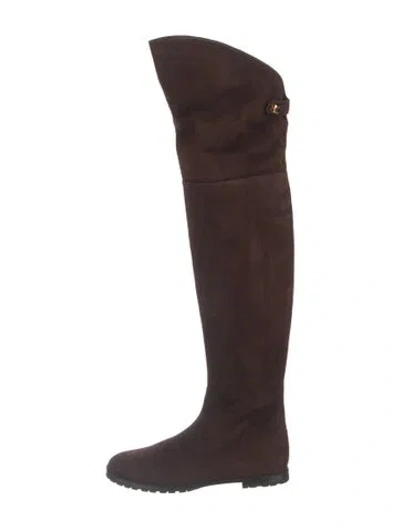 Pre-owned Maison Skorpios Suede Boots W/ Tags In Brown