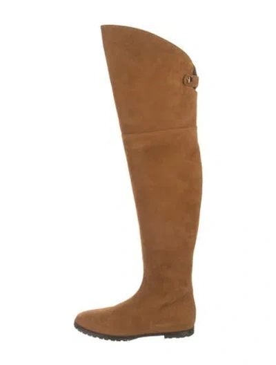 Pre-owned Maison Skorpios Suede Boots W/ Tags In Brown