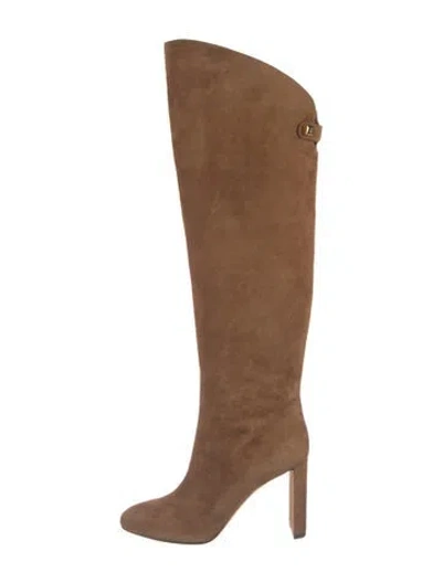 Pre-owned Maison Skorpios Suede Boots W/ Tags In Brown