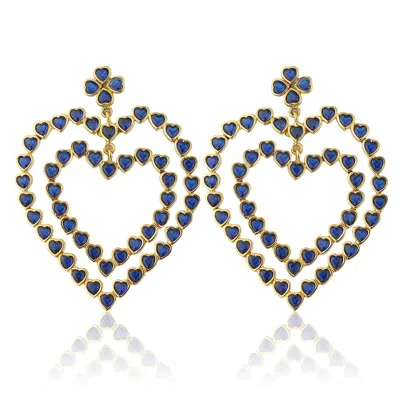 Maison Soula Women's Follow Your Heart Earrings - Dark Blue