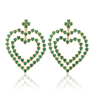 Maison Soula Women's Follow Your Heart Earrings - Emerald Green
