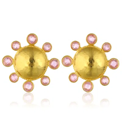 Maison Soula Women's Gold / Pink / Purple Neptune Earrings - Rose Pink
