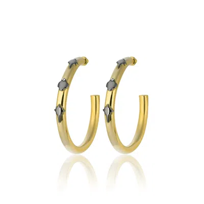 Maison Soula Women's Gold Stars Of The Night Hoop Earrings