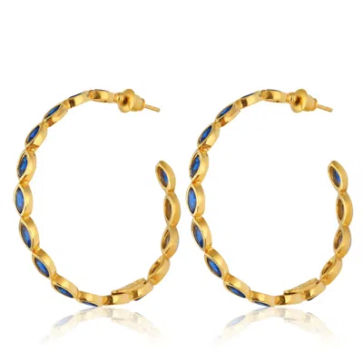 Maison Soula Women's Nenet Hoop Earrings - Dark Blue