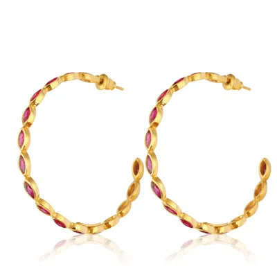 Maison Soula Women's Nenet Hoop Earrings - Vibrant Pink