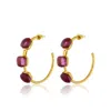 Maison Soula Women's Pink / Purple / Red Siena Hoop Earrings - Ruby Pink