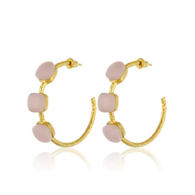 Maison Soula Women's Pink / Purple Siena Hoop Earrings - Matte Rose Pink