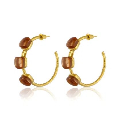 Maison Soula Women's Yellow / Orange Siena Hoop Earrings - Coral Gold