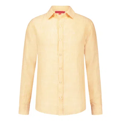 Maison Tangerine Banana Yellow Linen Shirt For Men