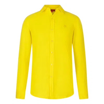 Maison Tangerine Limoncello Yellow Linen Shirt For Men