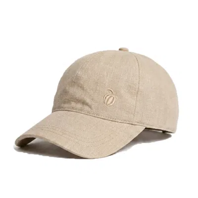 Maison Tangerine Men's Neutrals Linen Baseball Hat Sand Unisex In Multi