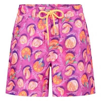 Maison Tangerine Men's Orange / Pink Men's Tangerines Swim Shorts In Multi