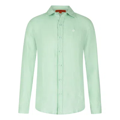 Maison Tangerine Mint Green Linen Shirt For Men