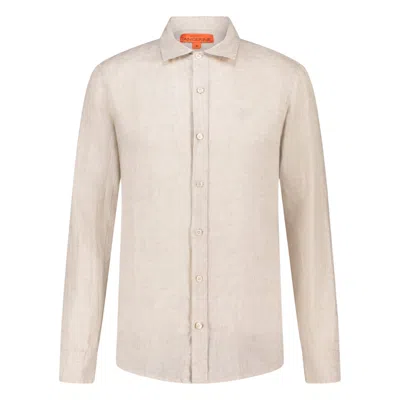 Maison Tangerine Neutrals / Brown Sand Beige Linen Shirt For Men