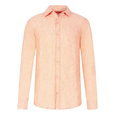 Maison Tangerine Orange Women's Linen Shirt Apricot