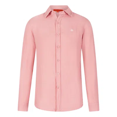 Maison Tangerine Papaya Pink Linen Shirt For Men