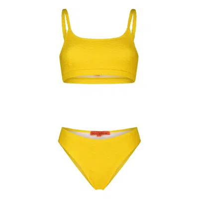 Maison Tangerine Women's Ibiza Lemon Yellow Textured Bikini