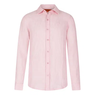 Maison Tangerine Women's Linen Shirt Pink Lychee