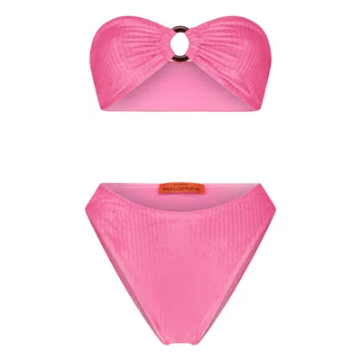 Maison Tangerine Women's Santorini Velvet Swimsuit Barbie Pink Bikini