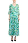Maison Tara 27172ma Long Floral Mother Of The Bride Jacket Dress In Blue