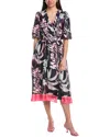 Maison Tara Belted Midi Dress In Multi