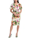 Maison Tara Belted Sheath Dress In Purple