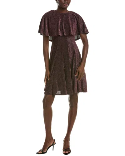 Maison Tara Capelet Mini Dress In Brown