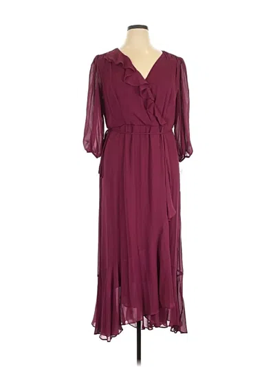 Maison Tara Casual Dress In Burgundy
