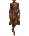 Maison Tara Chiffon A-line Dress In Multi