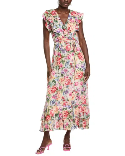 Maison Tara Chiffon Crepe Sleeveless Maxi Dress In Multi