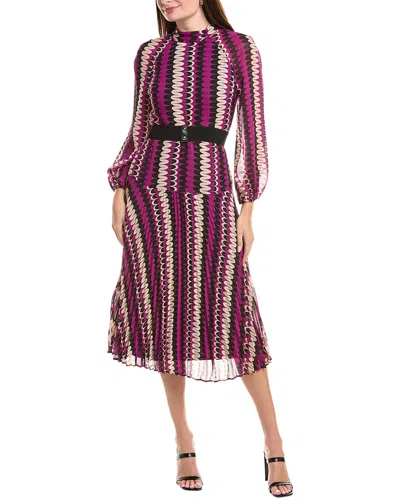 Maison Tara Chiffon Midi Dress In Purple