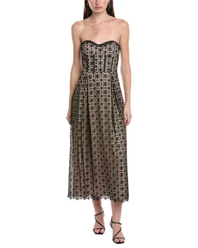 Maison Tara Circle Lace Midi Dress In Black