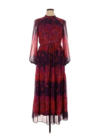 Pre-owned Maison Tara Cocktail Dress In Burgundy