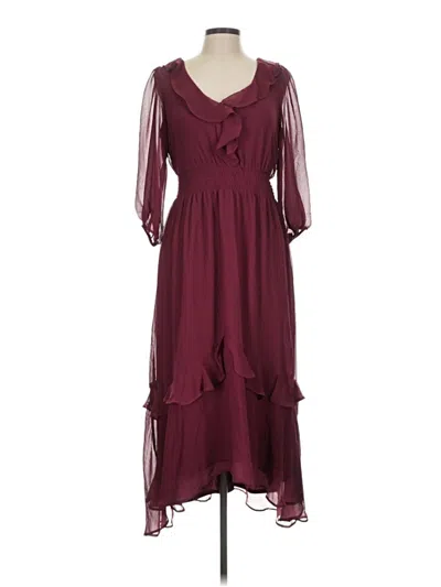 Pre-owned Maison Tara Cocktail Dress In Burgundy