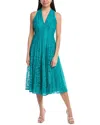 Maison Tara Corded Lace Midi Dress In Green