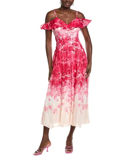 Maison Tara Crinkle Voile Sleeveless Midi Dress In Pink