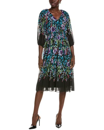 Maison Tara Emilia Chiffon Midi Dress In Black