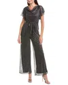 Maison Tara Foil Mesh Jumpsuit In Black