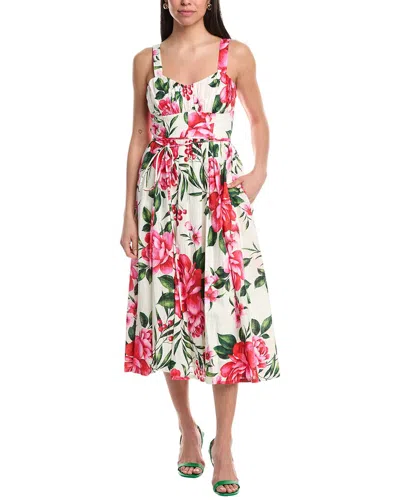 MAISON TARA GATHERED MIDI DRESS