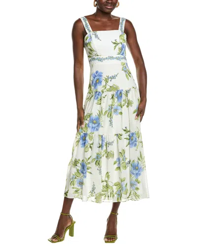 Maison Tara High Neck Chiffon Maxi Dress In Multi