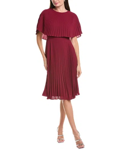 Maison Tara Hilton Crepe Mini Dress In Burgundy