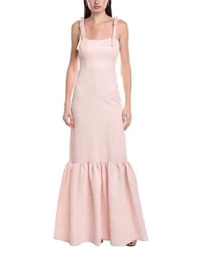 Maison Tara Jacquard Lurex Maxi Dress In Pink