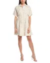 Maison Tara Linen-blend Mini Dress In Tan